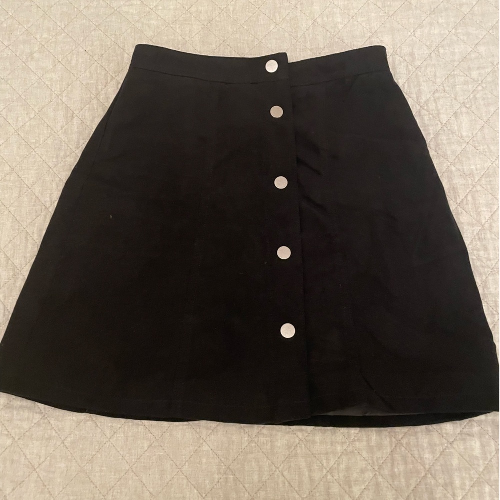 Velour button up a-line skirt